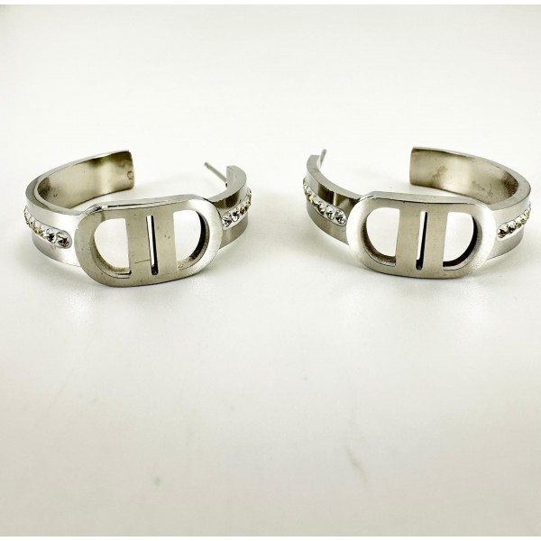 Gümüş Yarım Halka Küpe